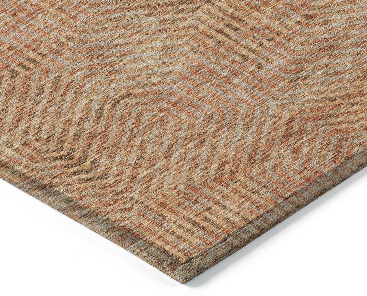 Copper Geometric Flat Woven Washable 8' x 10' Rug