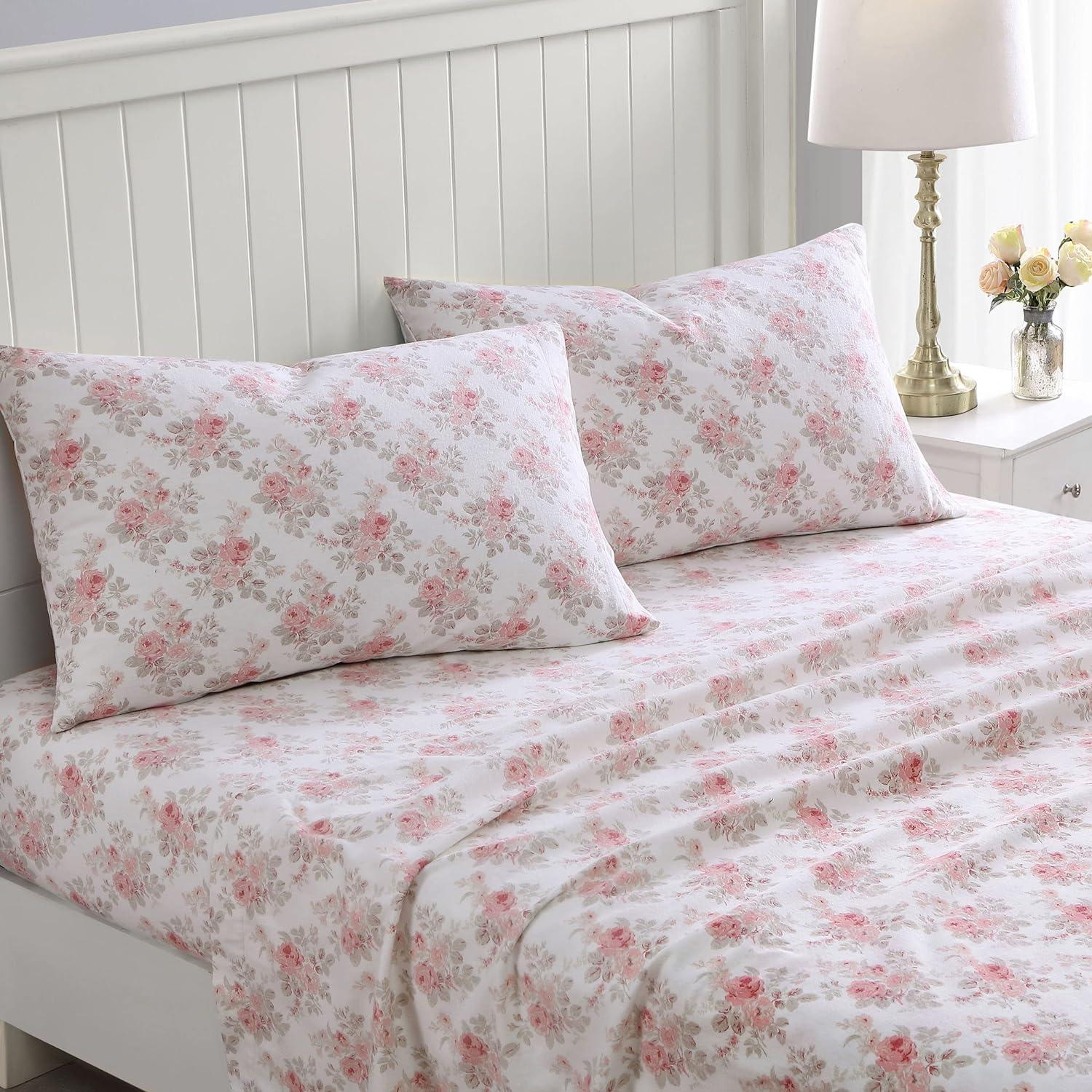 Laura Ashley Cotton Flannel Cozy Sheet Sets