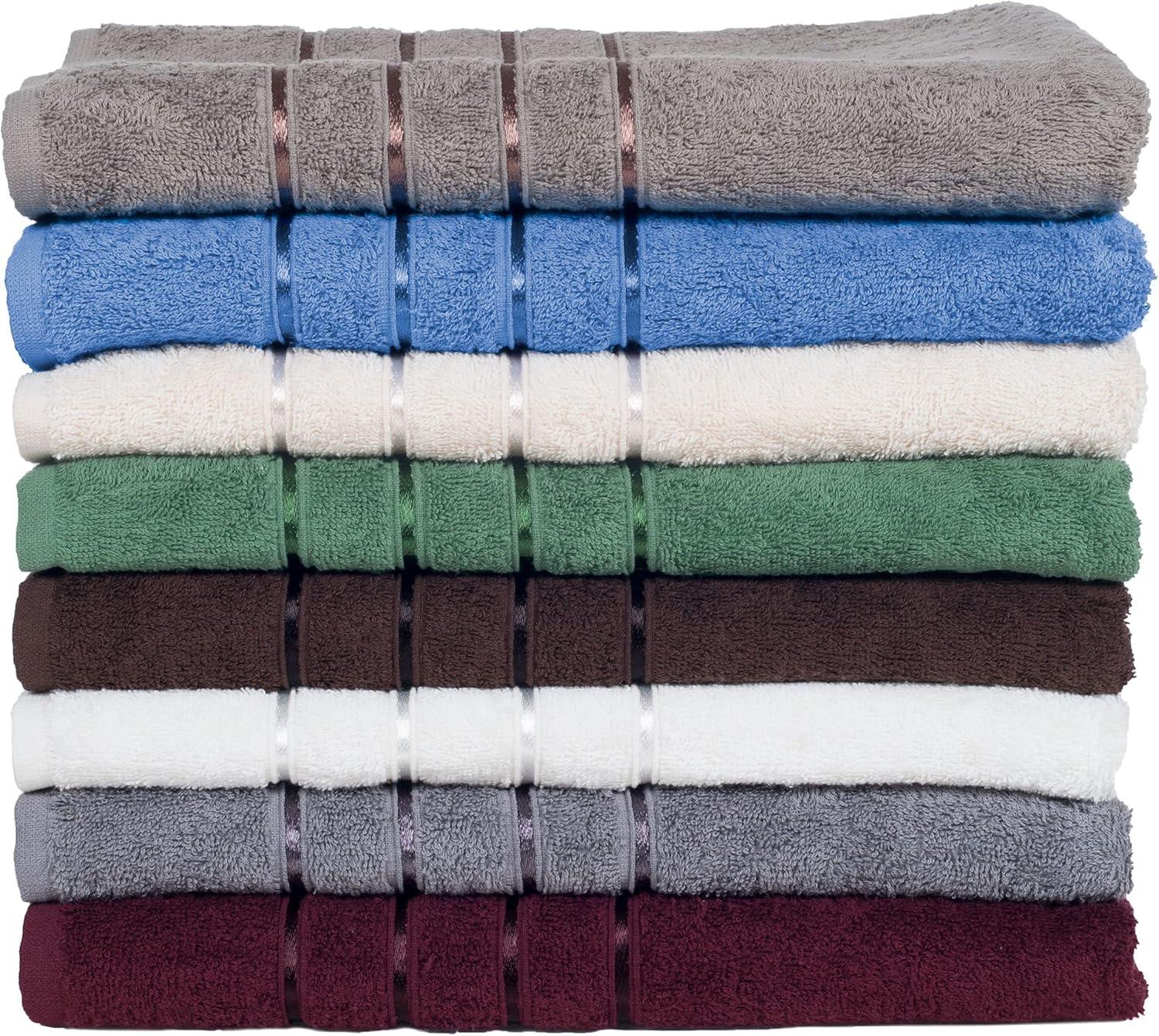 Green Egyptian Cotton 8-Piece Plush Bath Towel Set