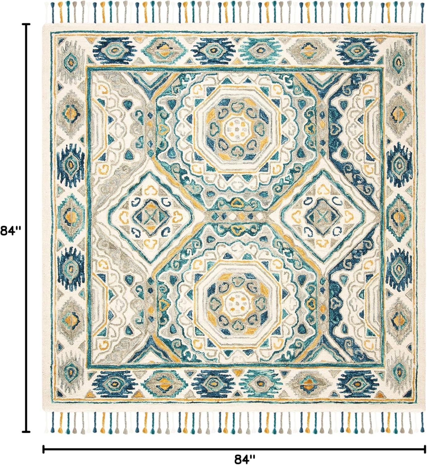 Aspen APN251 Hand Tufted Area Rug - Ivory/Charcoal - 7' X 7' Square - Safavieh.