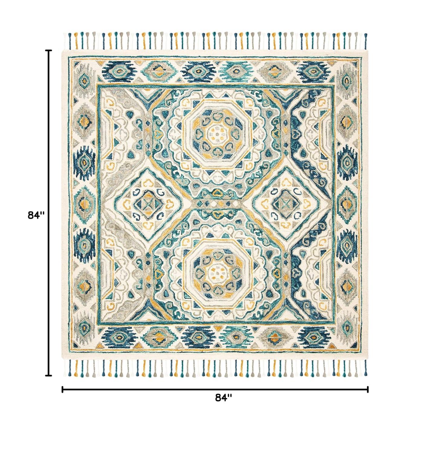 Aspen APN251 Hand Tufted Area Rug - Ivory/Charcoal - 7' X 7' Square - Safavieh.
