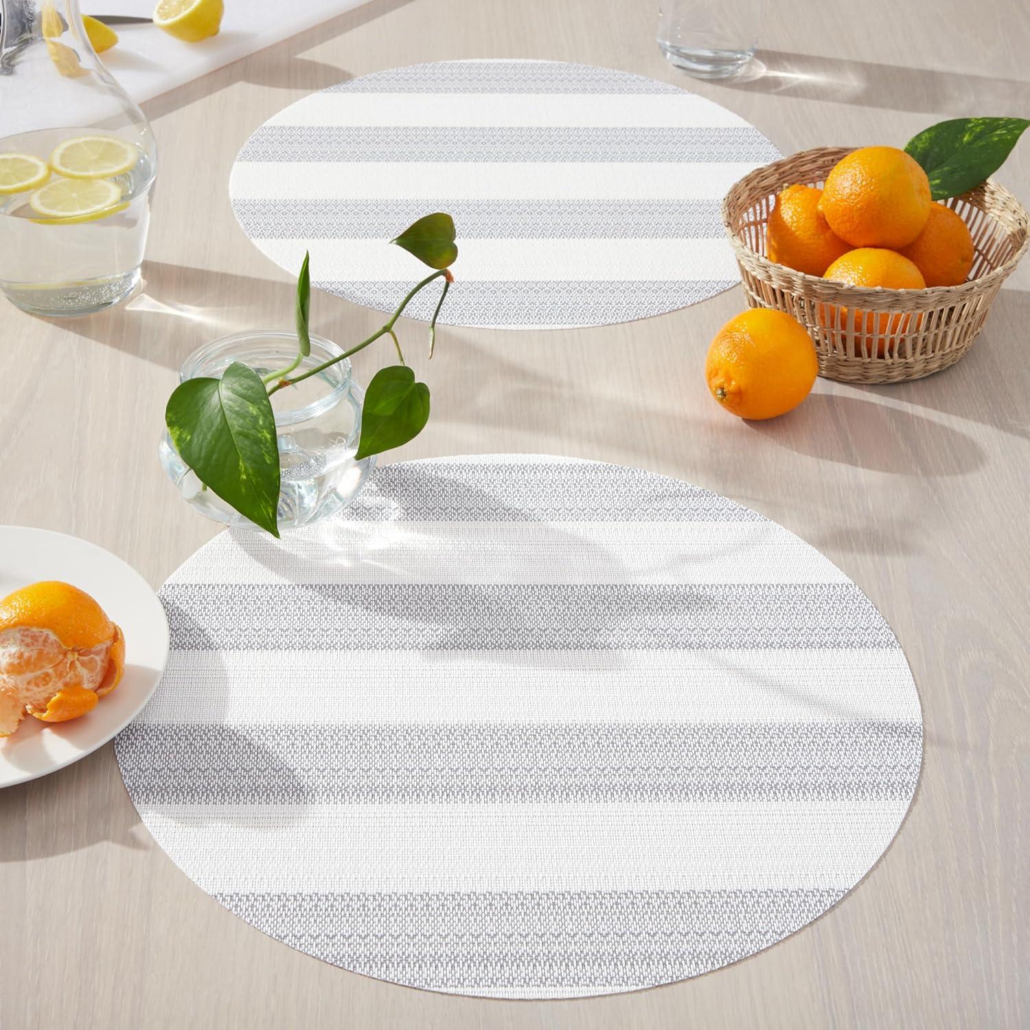 Town & Country Basics Cabana Stripe Indoor/Outdoor Round Placemat