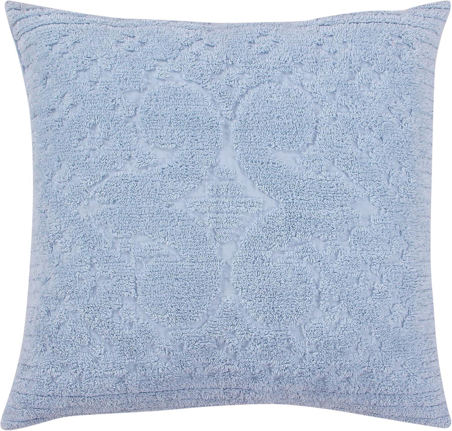 Better Trends Ashton – Luxurious 100% Cotton Tufted Euro Sham in Medallion Design, Super Soft & Lightweight, 26” x 26”, Blue