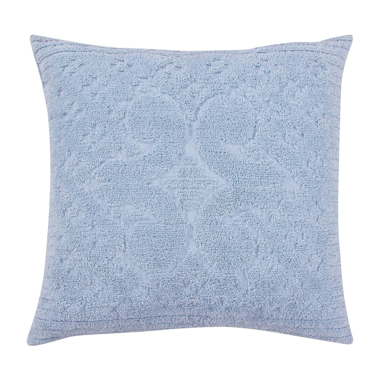 Better Trends Ashton – Luxurious 100% Cotton Tufted Euro Sham in Medallion Design, Super Soft & Lightweight, 26” x 26”, Blue