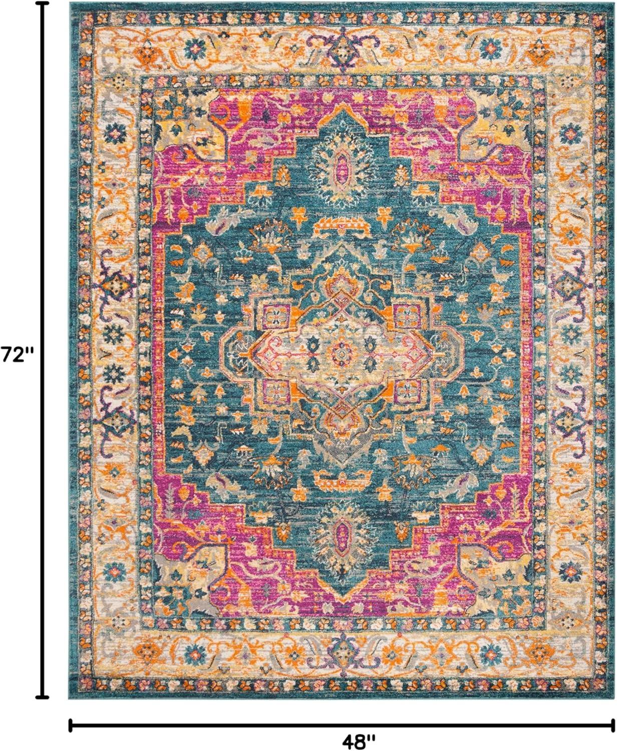 Madison 200 MAD202 Power Loomed Indoor Area Rug - Blue/Multi - 4'x6' - Safavieh