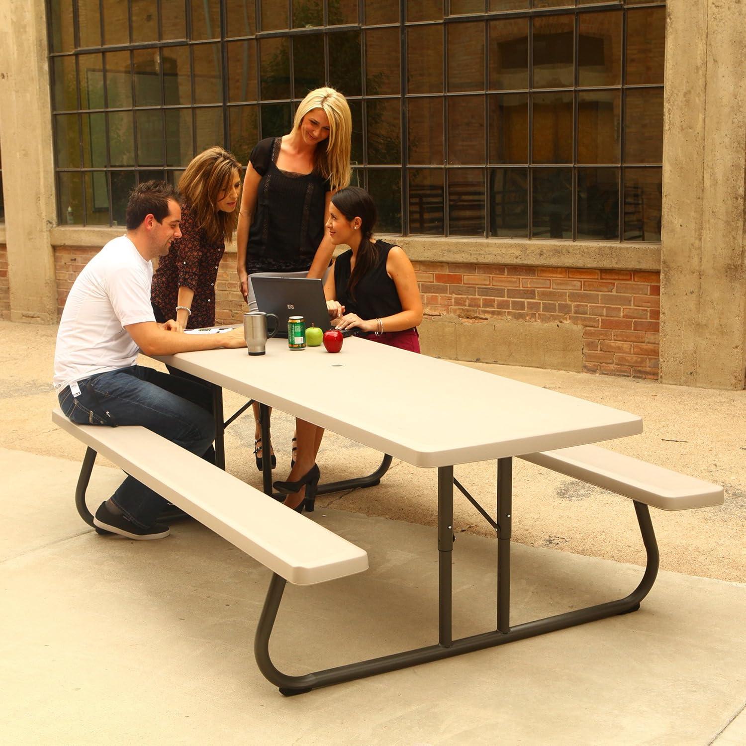 Lifetime 8 - Person Metal Patio Dining Set with Rectangular Table