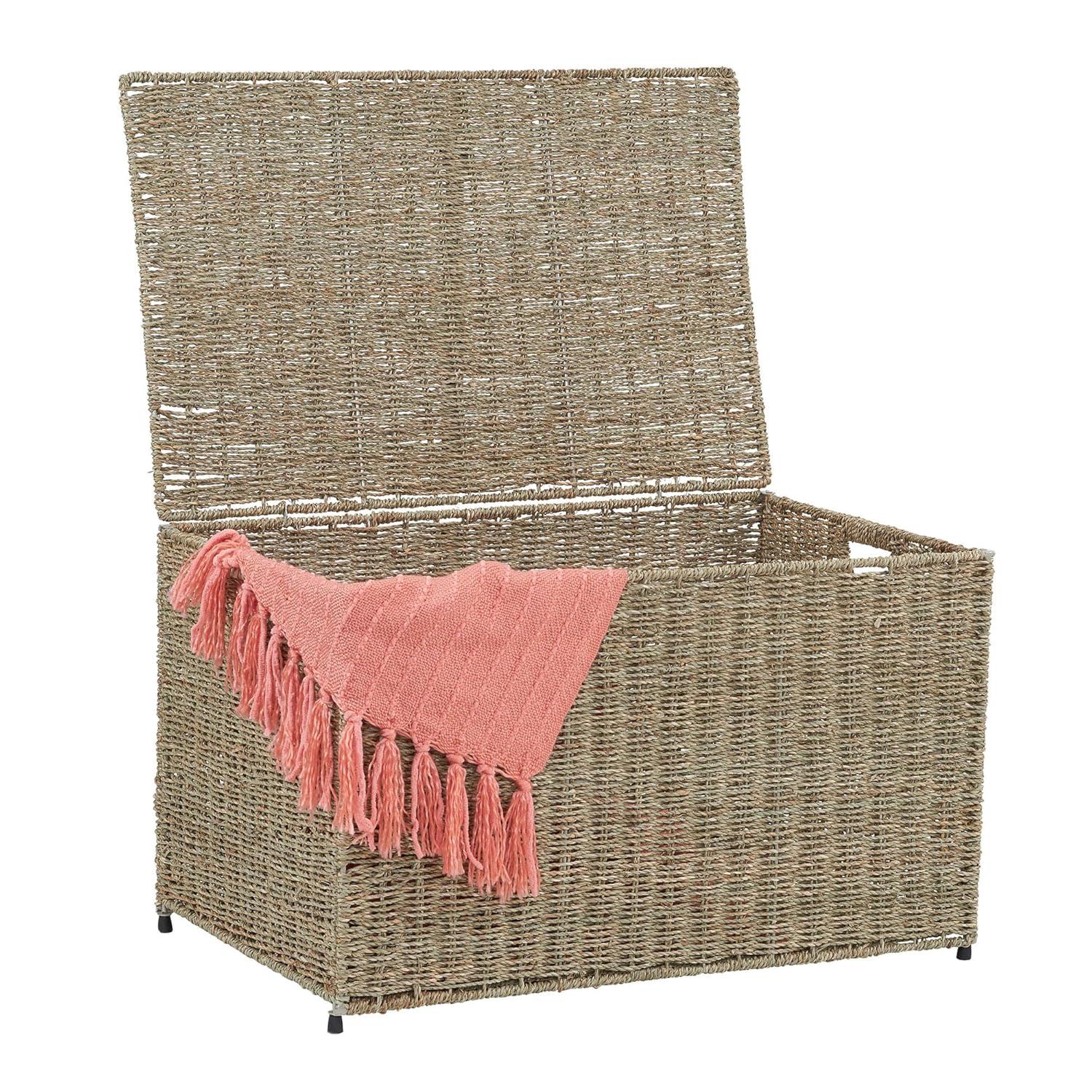 Household Essentials Woven Wicker Storage Chest