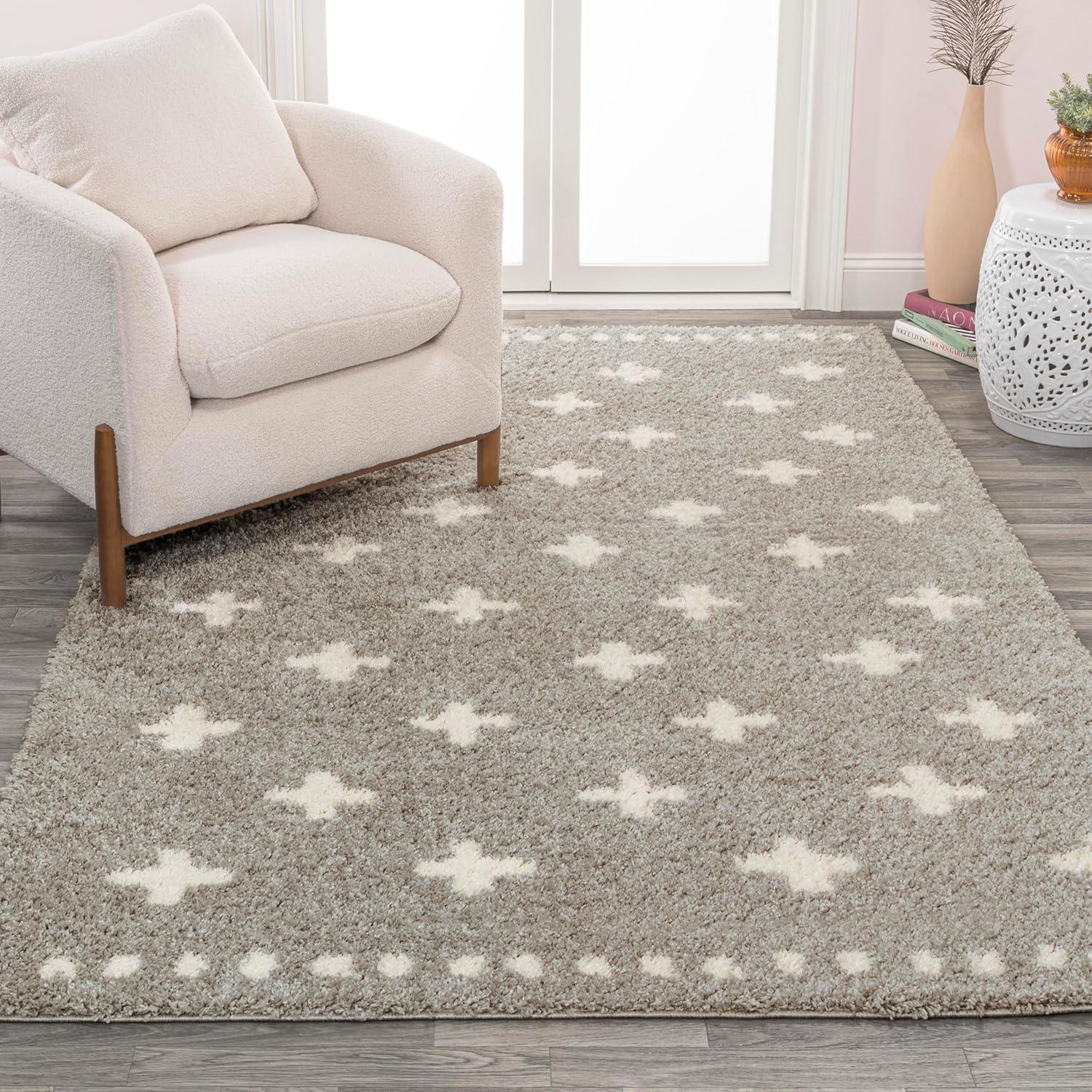 Cristo Berber Geometric Shag Indoor Area Rug - JONATHAN Y