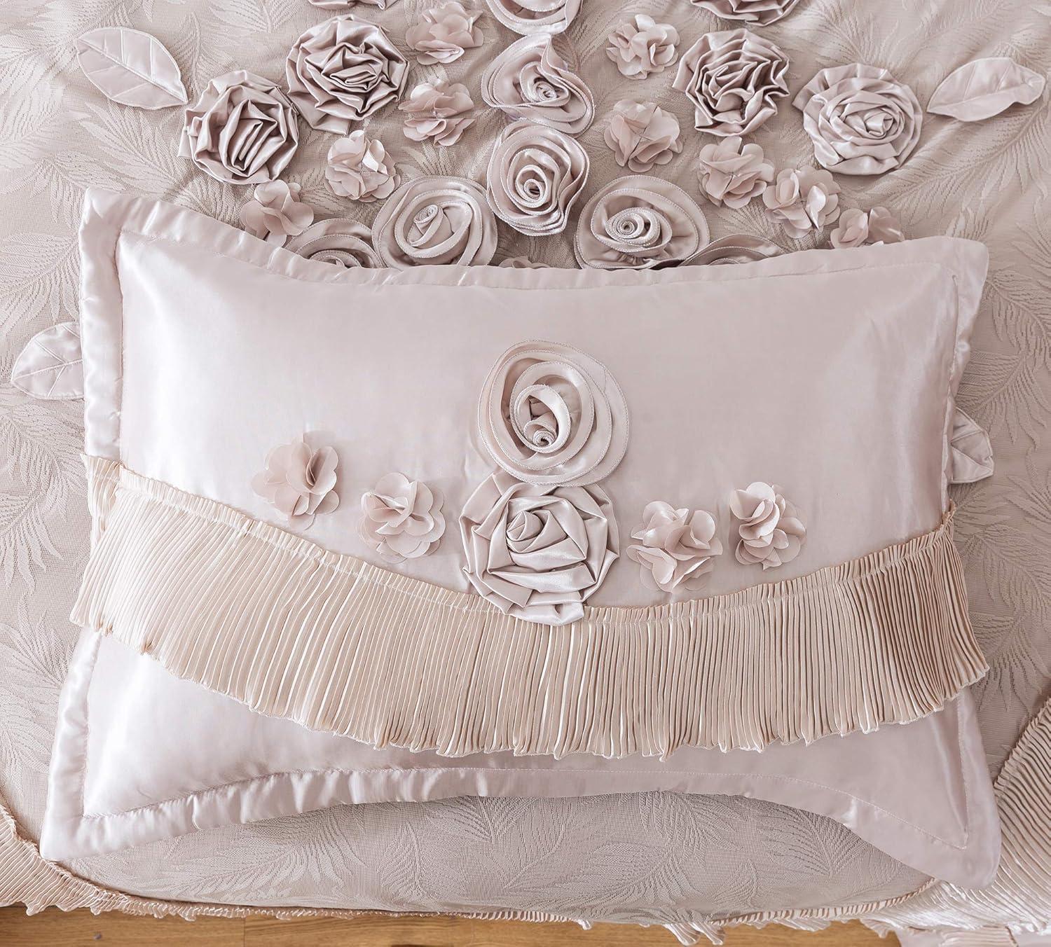 Tache Home Fashion Ferndale Modern & Contemporary Satin Floral Comforter Set