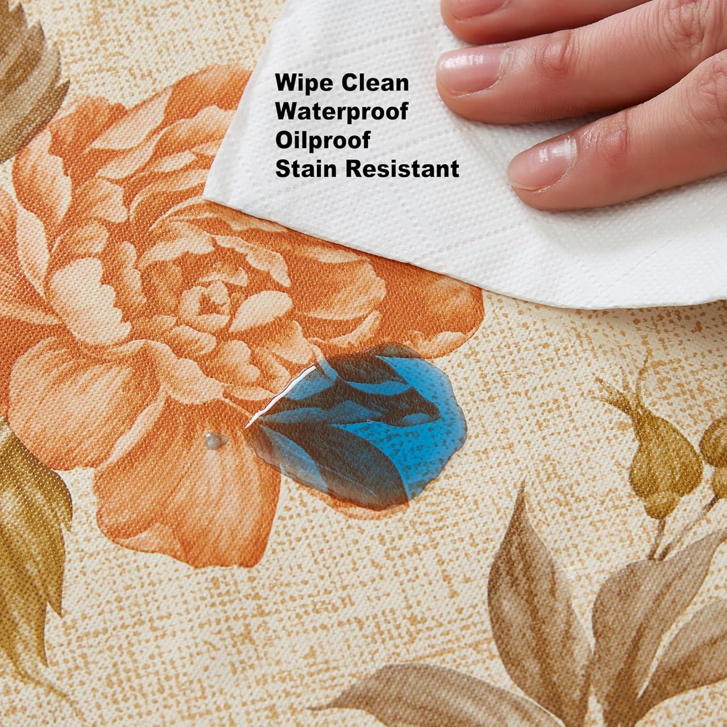 Newbridge Nicolette French Floral Garden 52 x 52 inch Square Flannel Backed Vinyl Tablecloth