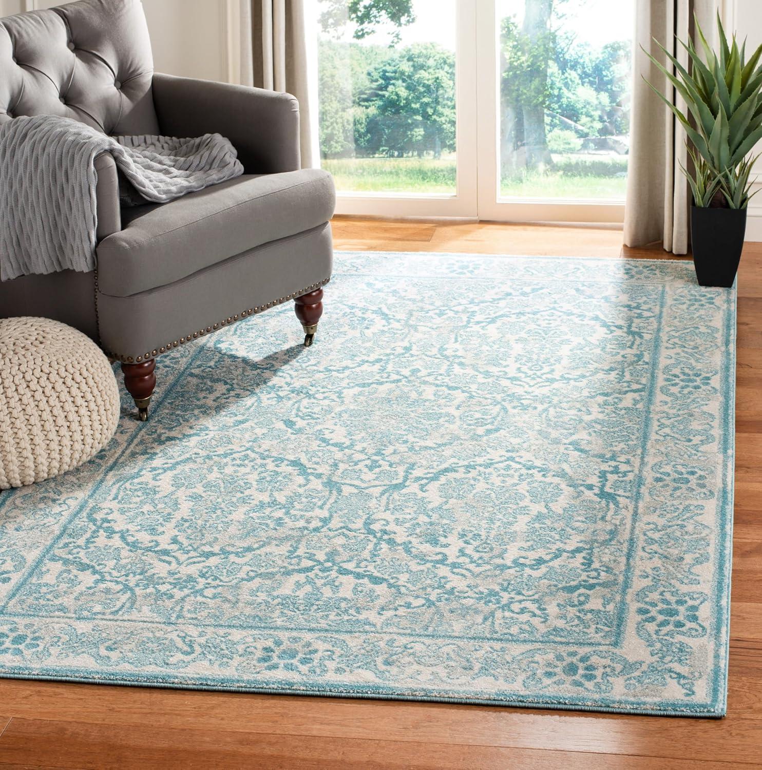 Evoke EVK242 Power Loomed Area Rug - Ivory/Gold - 6'7"x9' - Safavieh.
