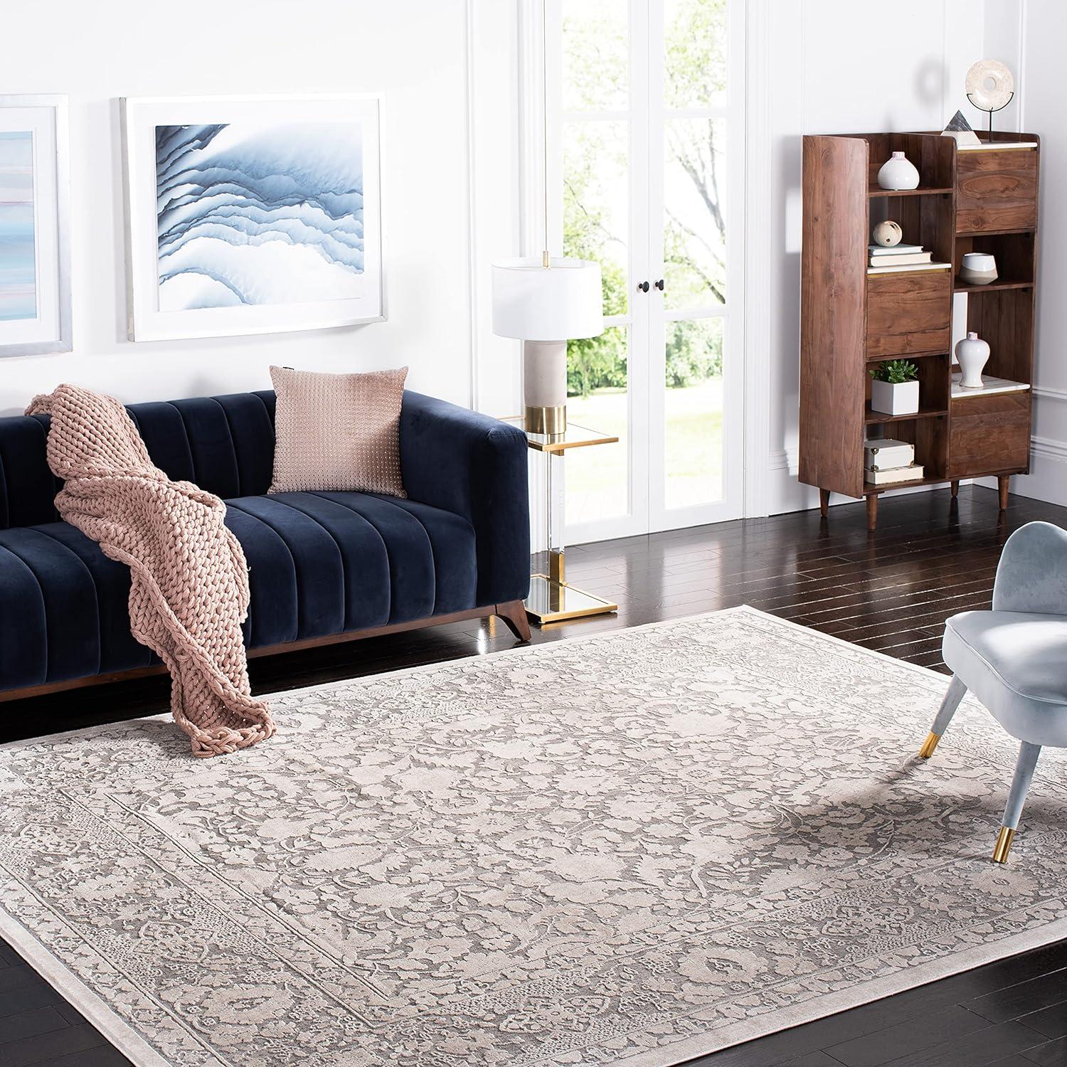 Reflection RFT667 Power Loomed Area Rug - Dark Grey/Cream - 8'9"x11'9" - Safavieh.