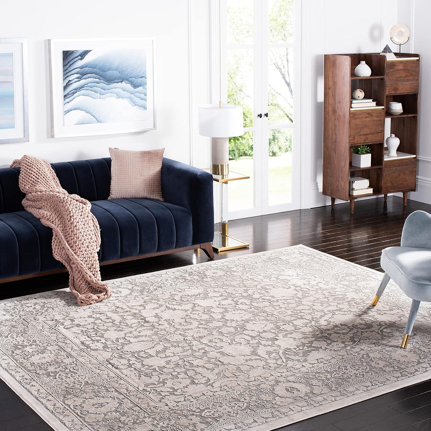 Reflection RFT664 Power Loomed Indoor Area Rug - 10'x14' - Light Grey/Cream - Safavieh