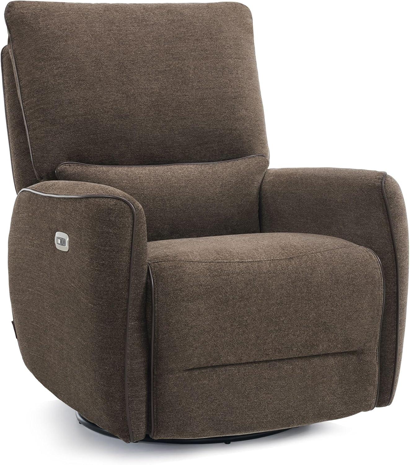 Swivel Glider Power Recliner Chair, Electric Rocker Recliner Chairs with USB Ports For Nursery, Fabric