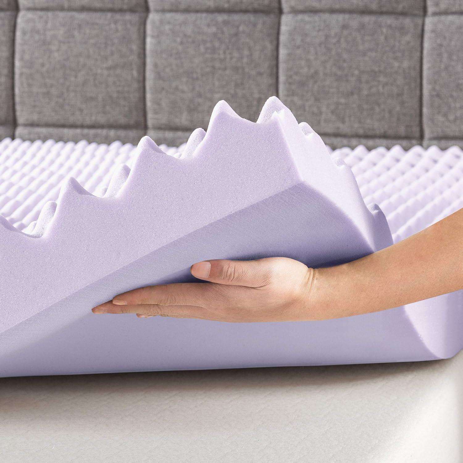 BDEUS 3 inch Gel Cooling Memory Foam Mattress Topper, Memory Foam Egg Crate Mattress Topper, CertiPUR-US Certified, Full Size
