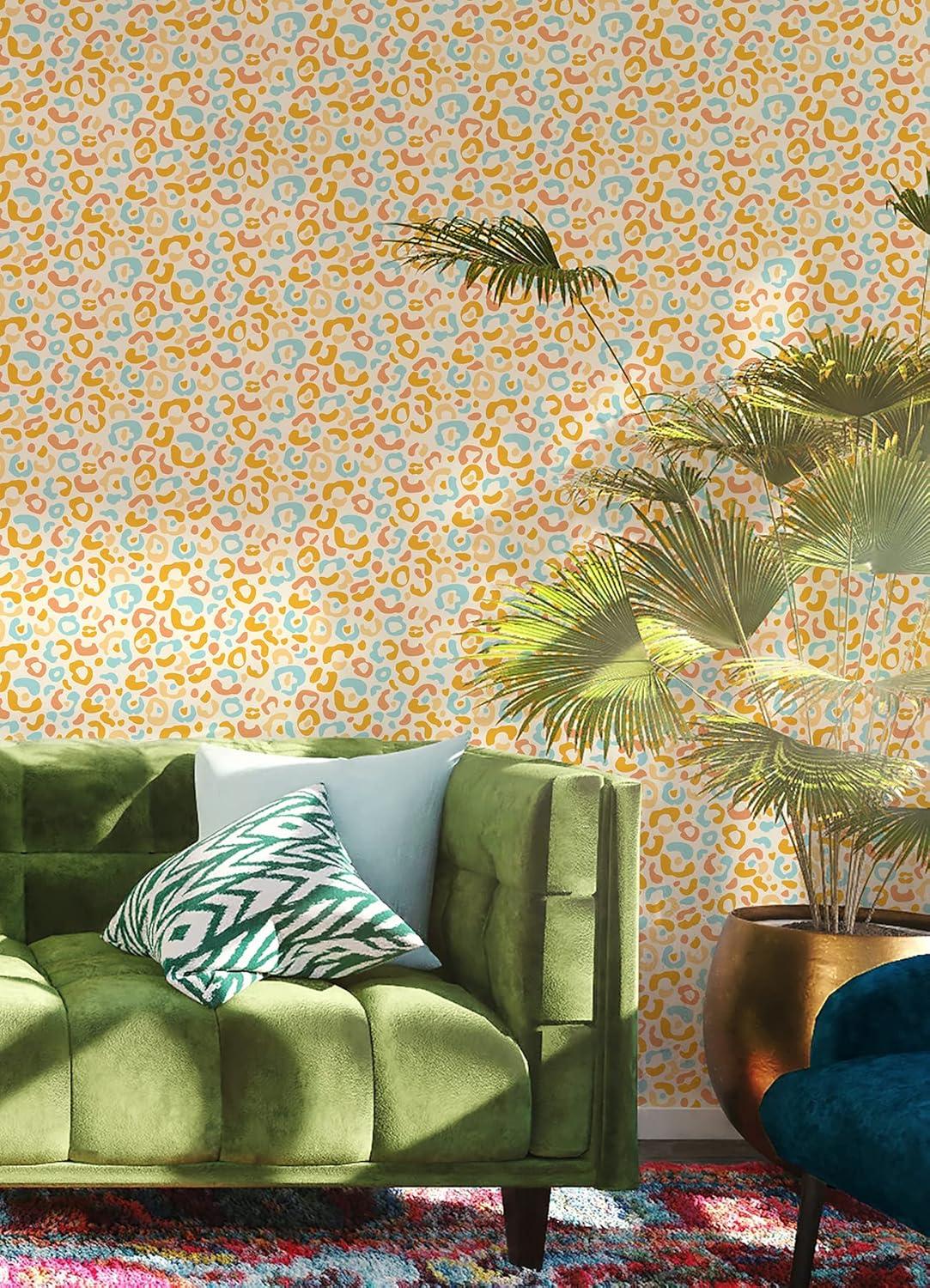Aelfie Multi Warm Leopard Spots Peel & Stick Wallpaper