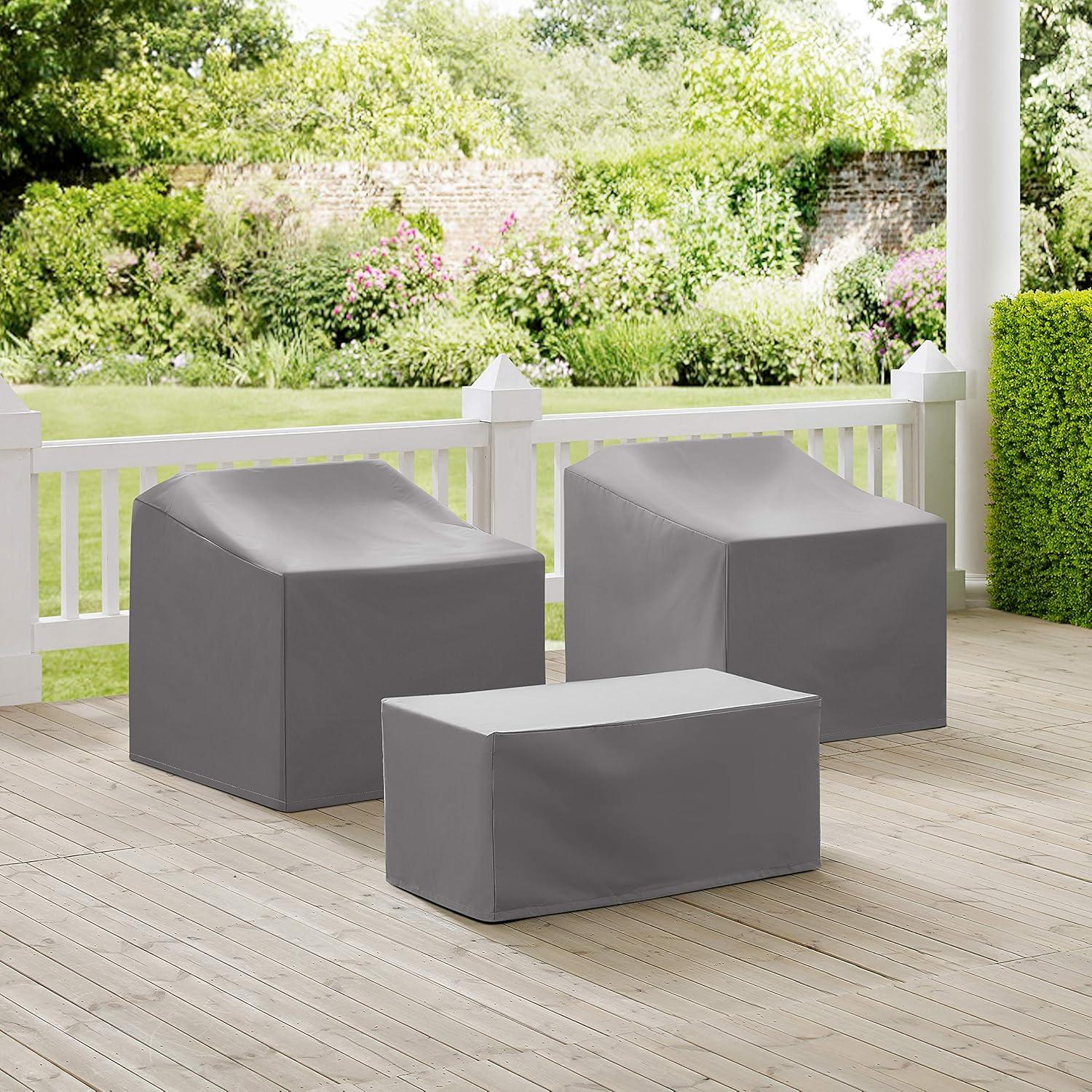 Gray Heavy-Duty Vinyl 3-Piece Outdoor Furniture Cover Set