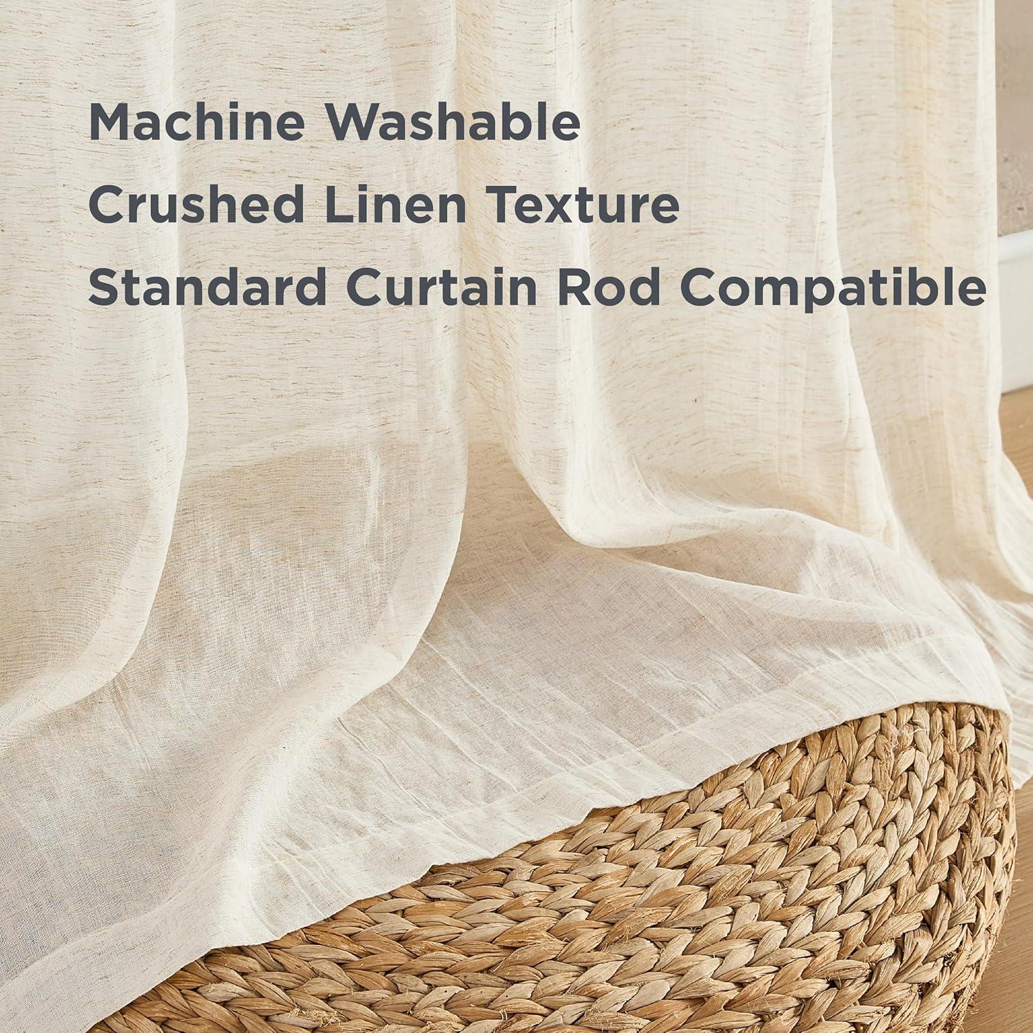 Solid Semi-Sheer Curtain Panels (Set of 2)