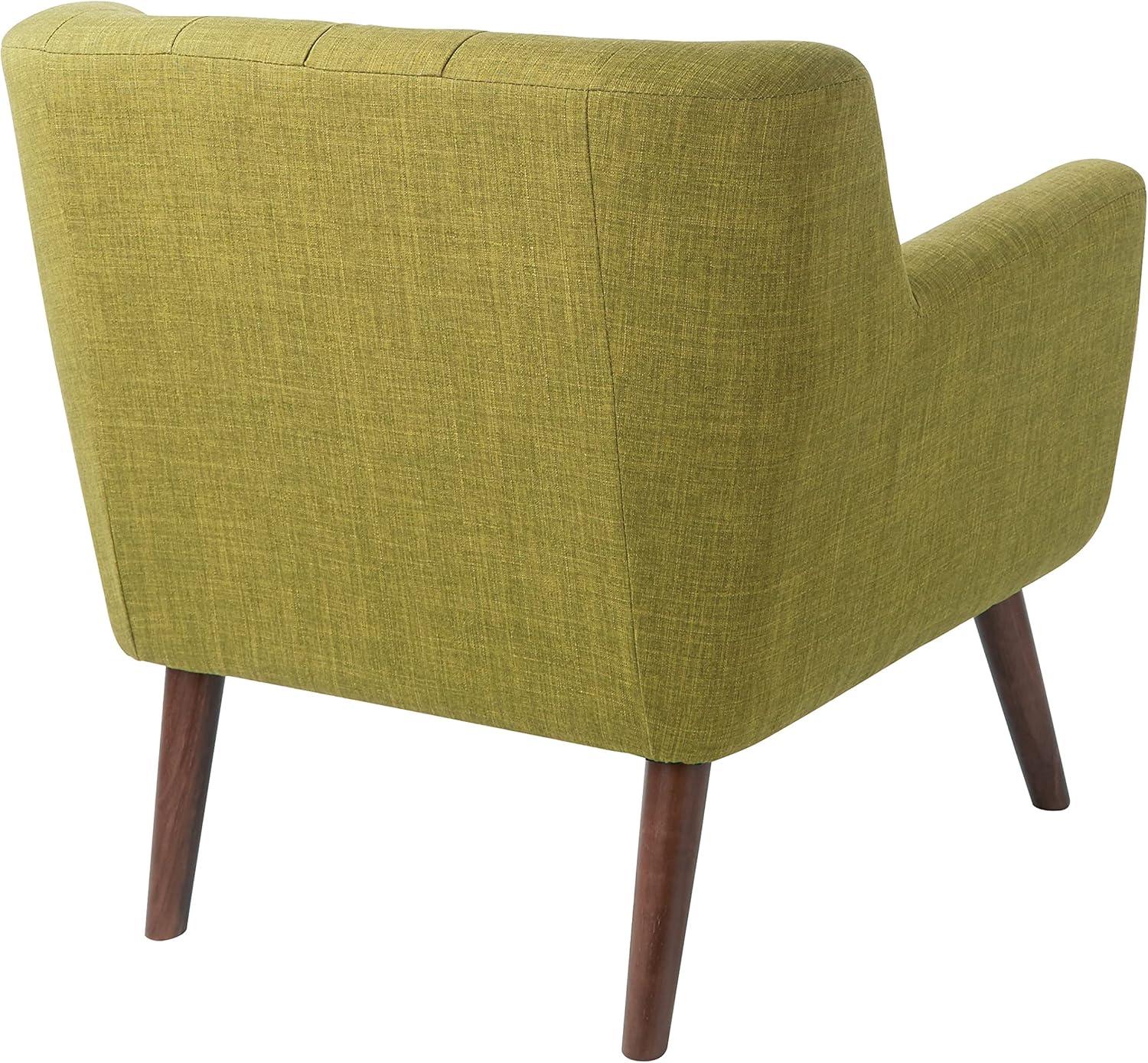 OSP Home Furnishings Mill Lane Chair in Green Fabric with Coffee Legs