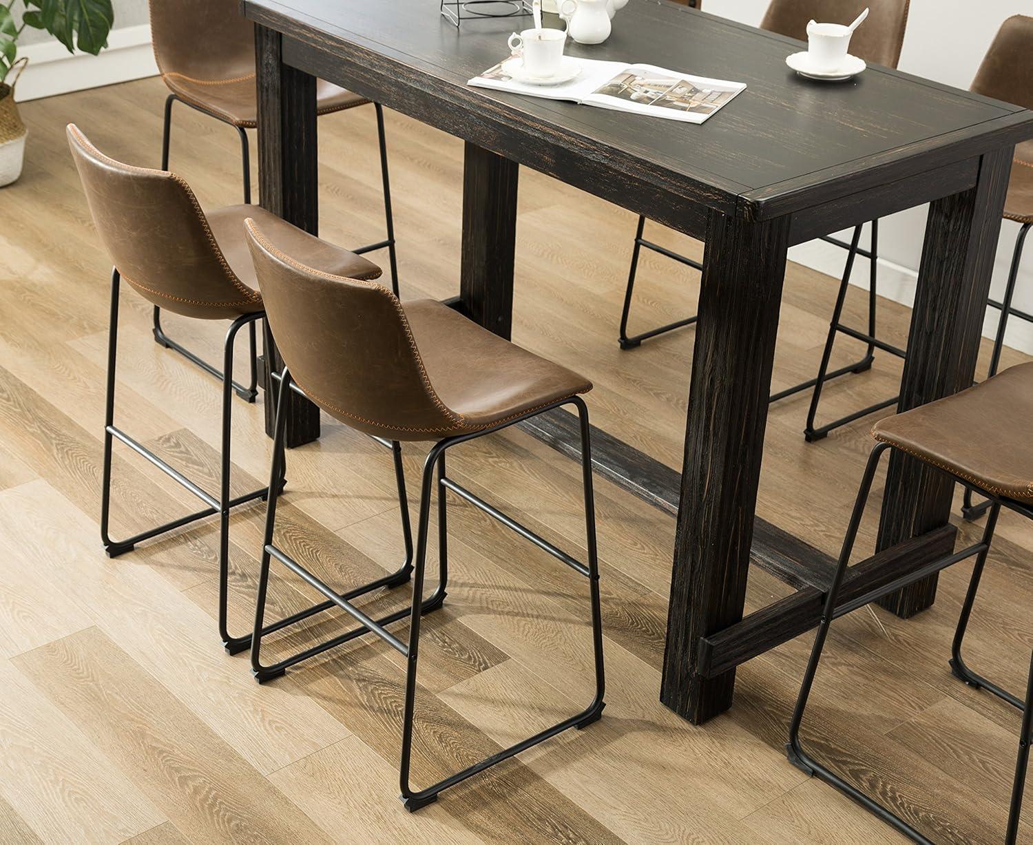 Roundhill Furniture Lotusville 7 Piece Bar Height Pub Table Set