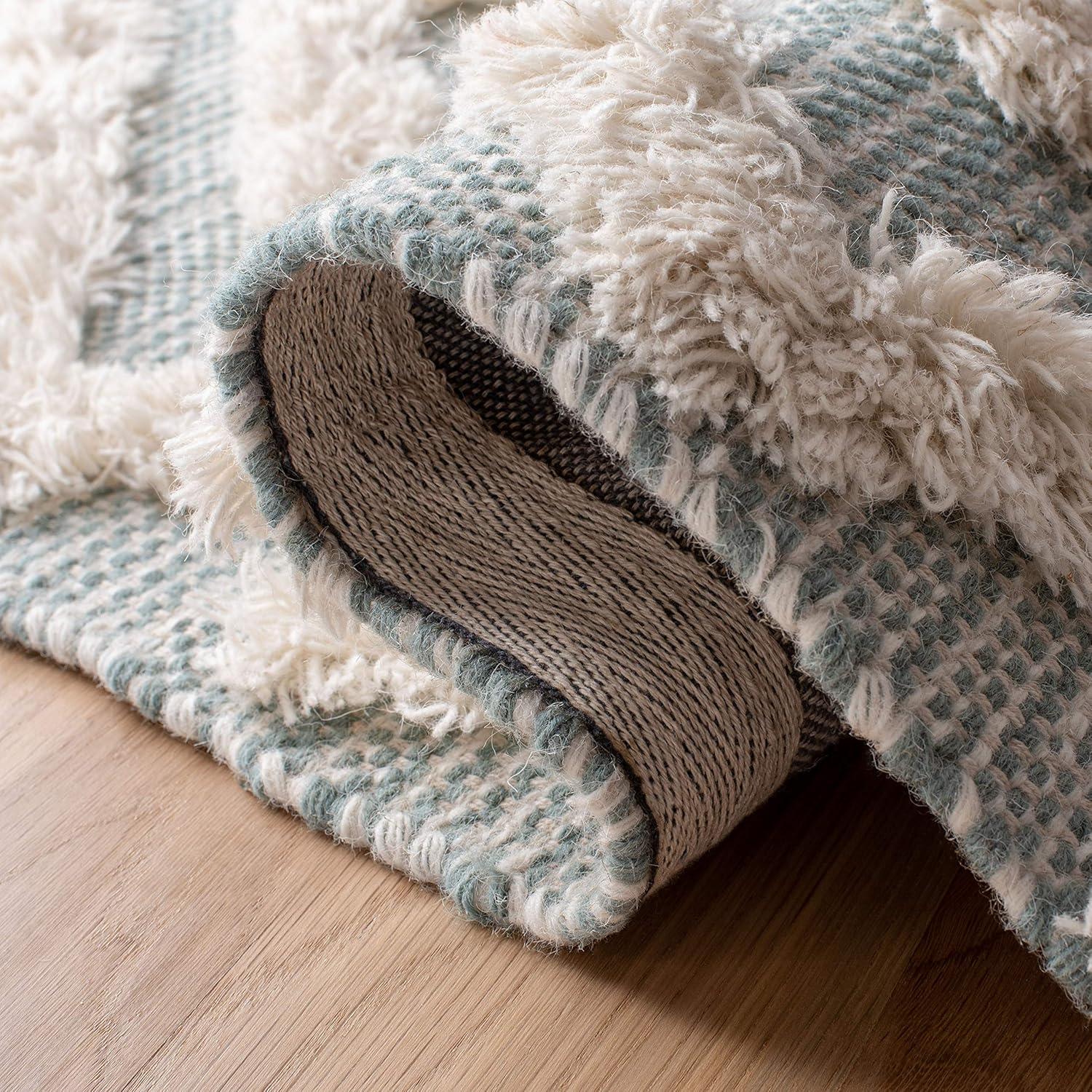 Kenya KNY331 Hand Tufted Area Rug - Aqua/Ivory - 6'x9' - Safavieh.