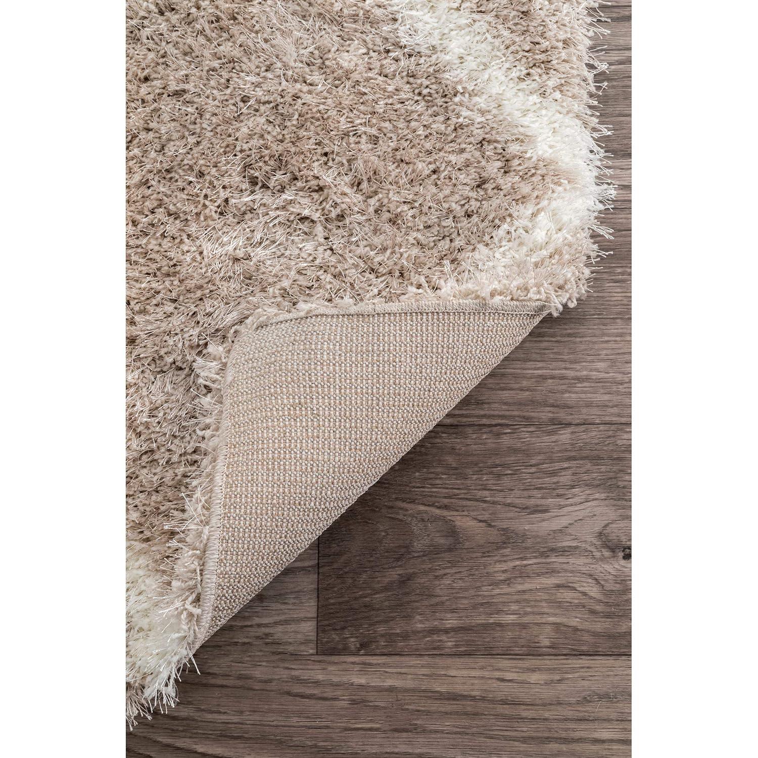 4'x6' Machine Made Diamond Shag Area Rug Ash- nuLOOM: Modern Trellis Design, High Pile, Stain-Resistant, Indoor Use
