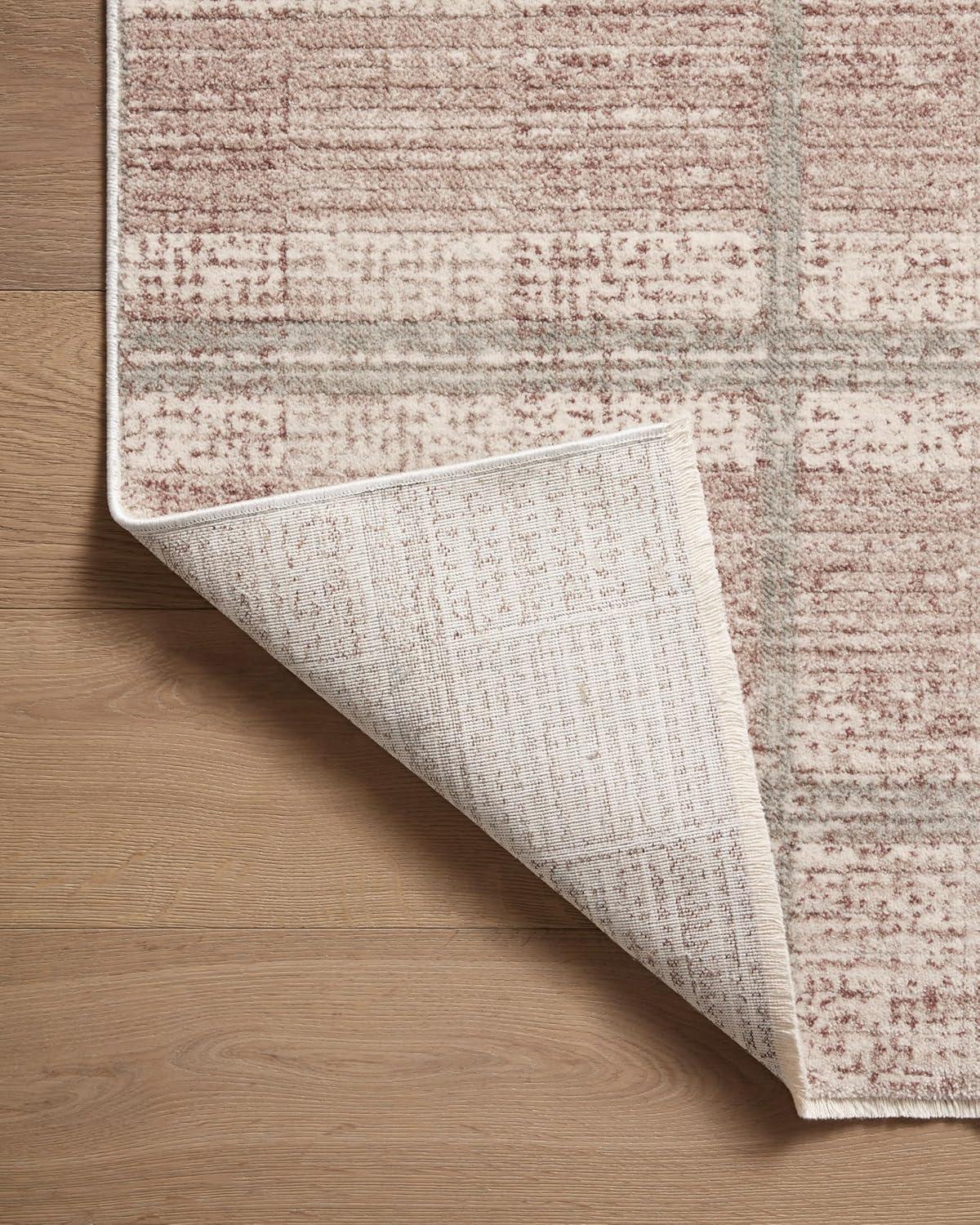 Clay and Mist Geometric Wool and Synthetic Accent Rug 2'-3" x 3'-10"