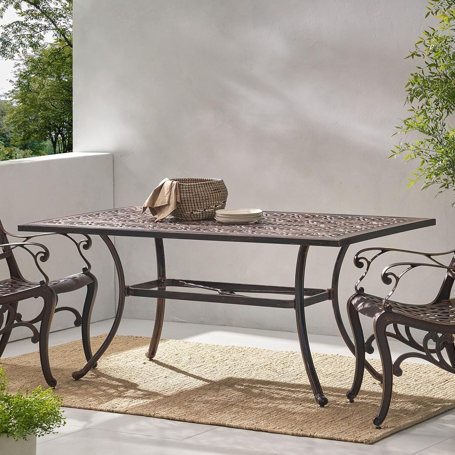 Fleur De Lis Living Outdoor Rectangular Dining Table