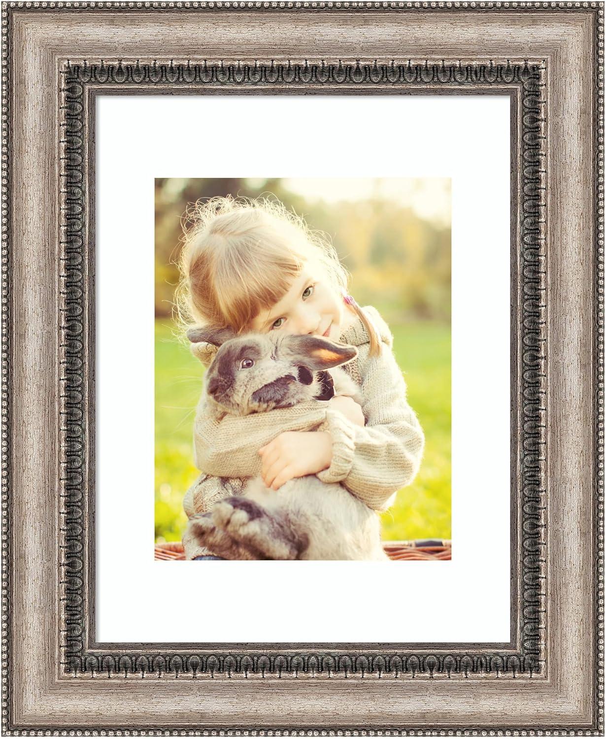 Amanti Art Lyla Ornate Silver Picture Frame Opening Size 11x14 in. (Matted To 8x10 in.)