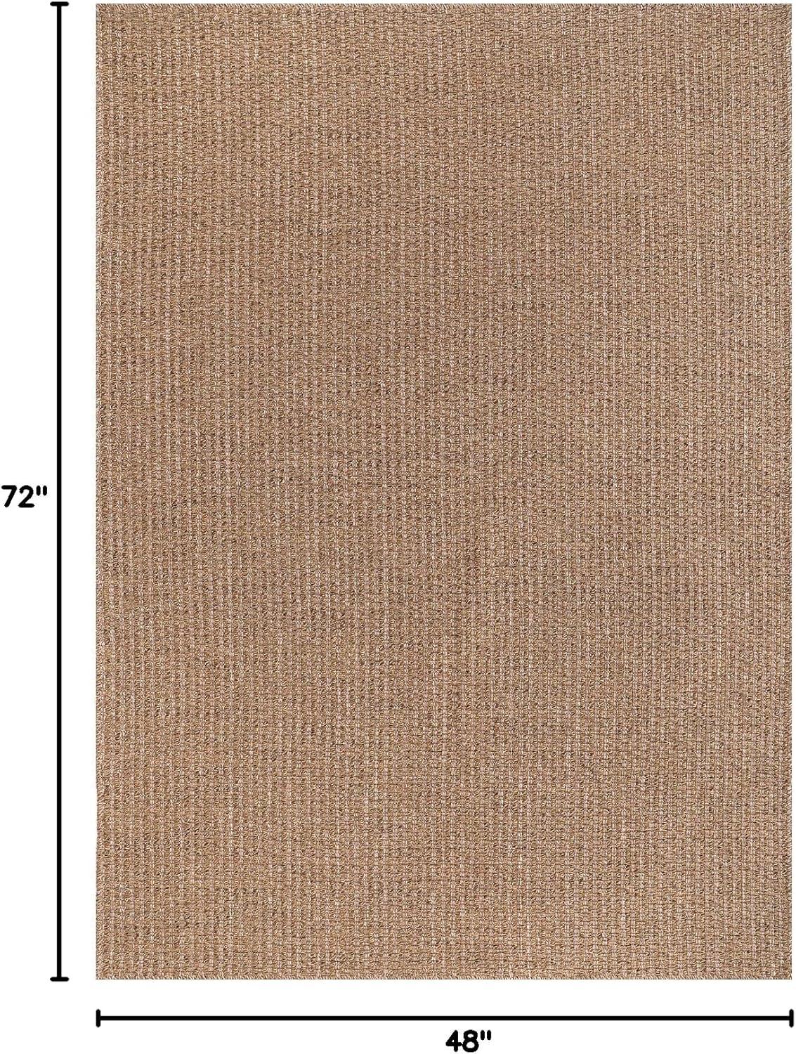 4'x6' Pata Hand Woven Chunky Jute Area Rug, Natural - JONATHAN Y