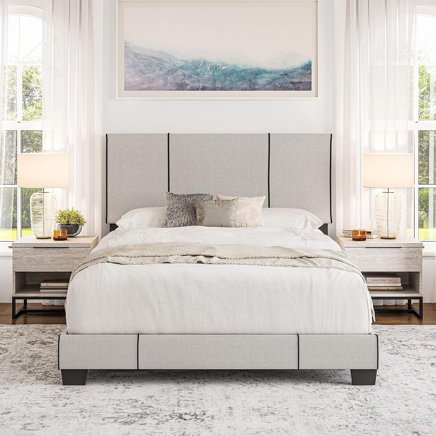 Boyd Sleep Lucena Upholstered Linen Platform Bed