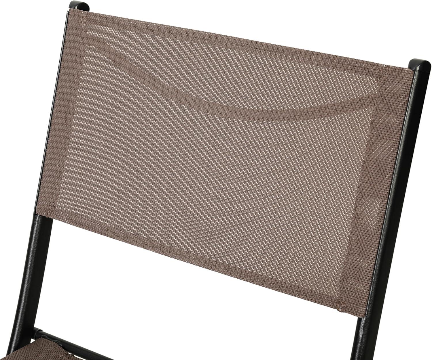 Flash Furniture Brazos Set of 4 Commercial Grade Indoor/Outdoor Folding Chairs with Brown Flex Comfort Material Backs and Seats and Black Metal Frames