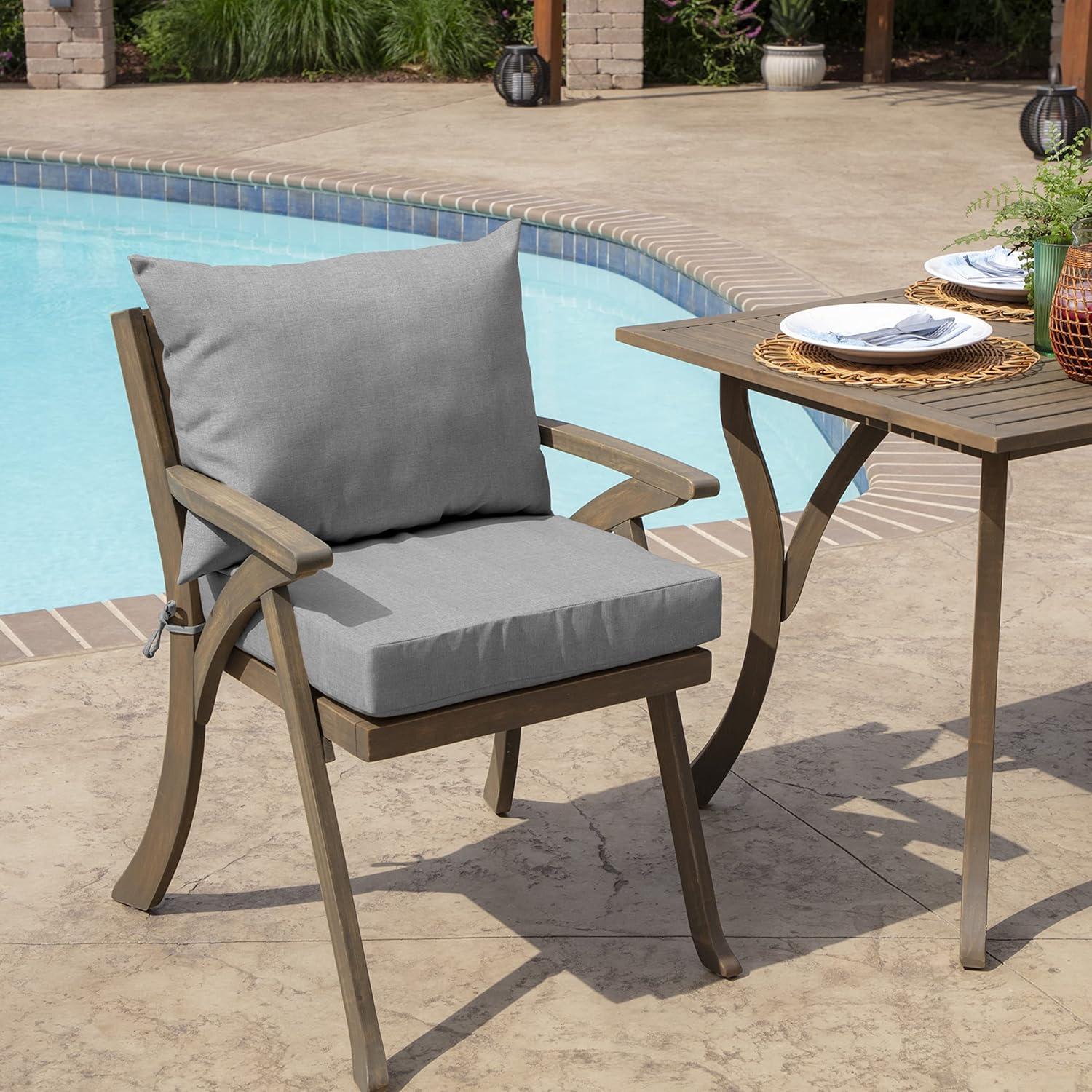 Arden 23"x17" Woven Outdoor Dining Chair Cushion Set Paloma Valencia: Fade & Water-Resistant Patio Seat