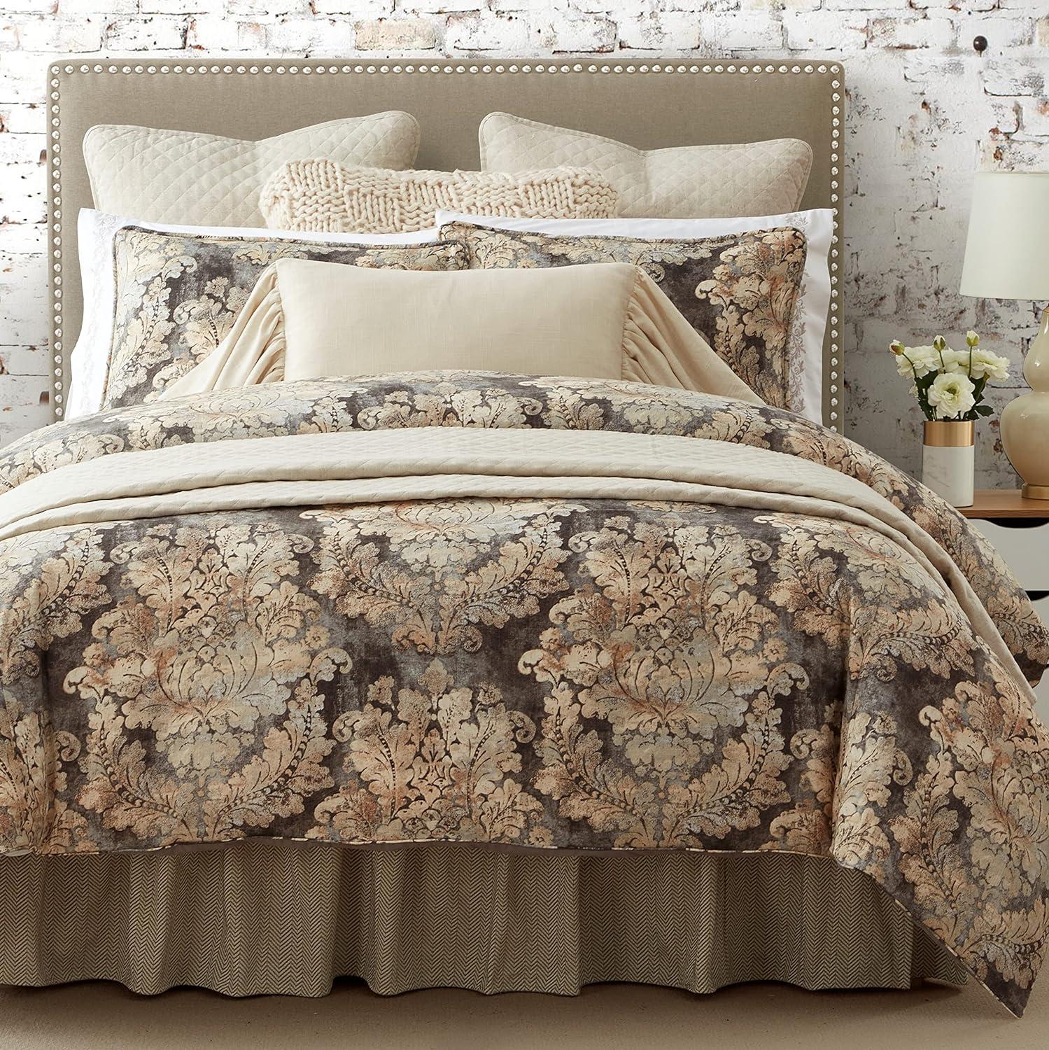 Traditional Linen Damask Duvet Cover Set