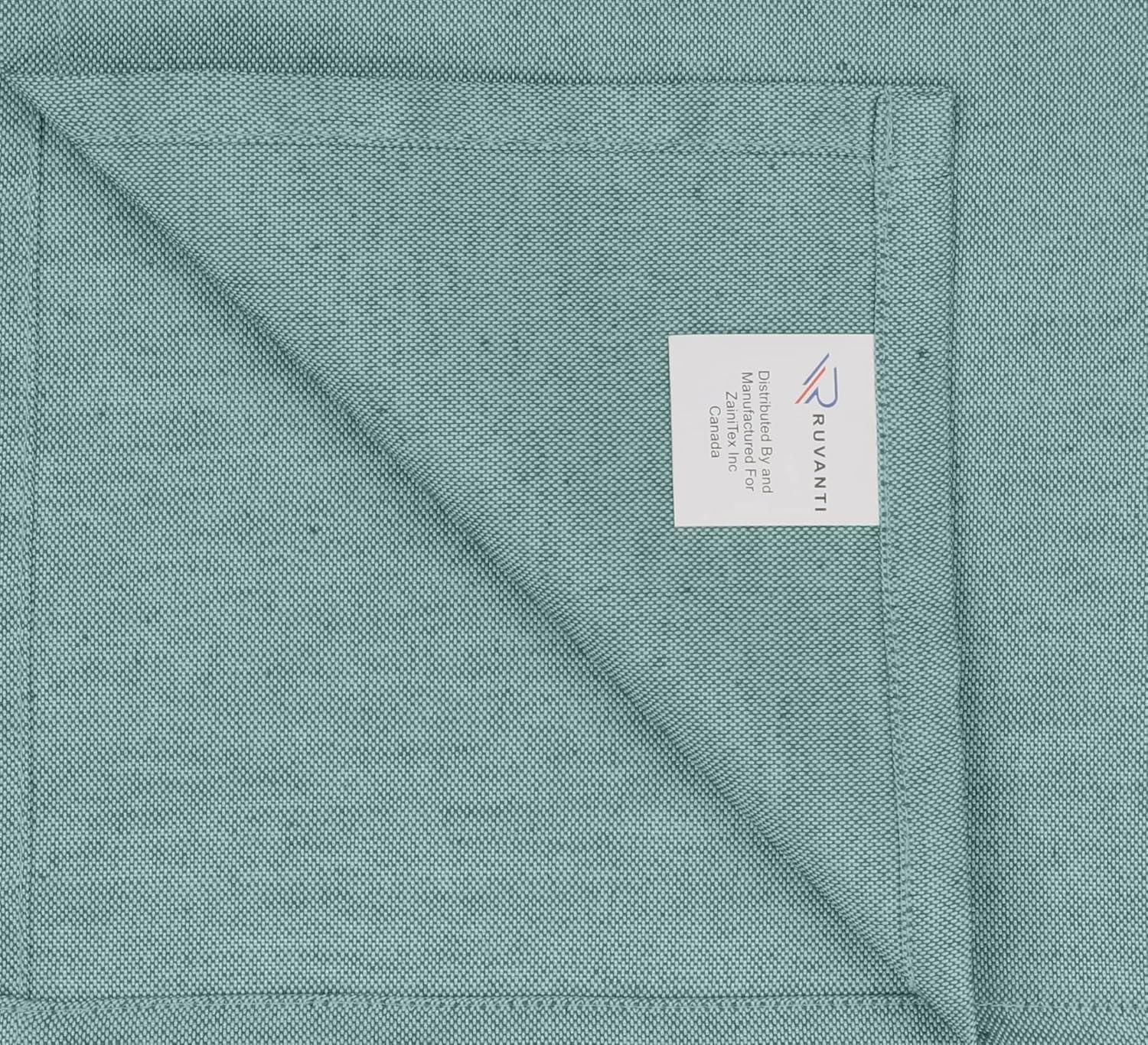 Ruvanti Poly Cotton Square Cloth Napkins Chambray Fabric (Set of 12)