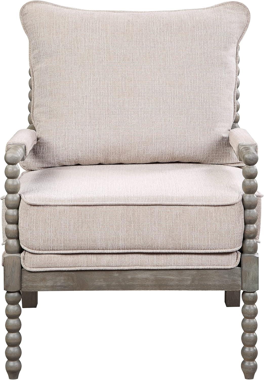 OSP Home Furnishings Abbott Chair in Linen Fabric with Brushed Grey Base K/D