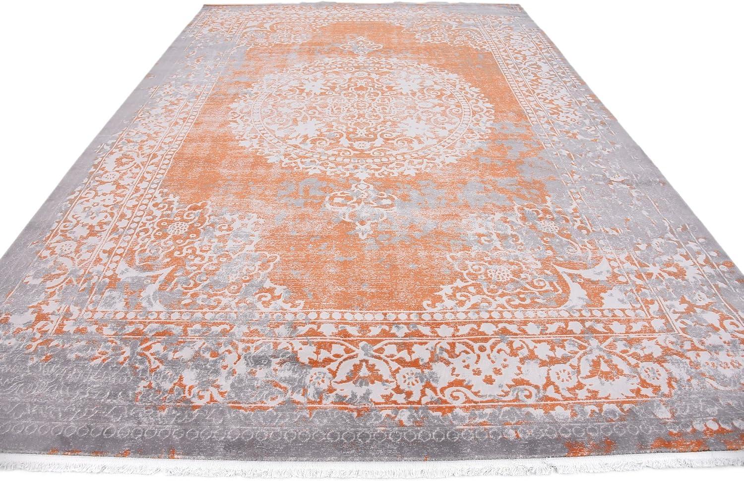 Unique Loom New Classical Collection Area Rug - Olwen (8' x 11' 4" Rectangle Terracotta/Gray)