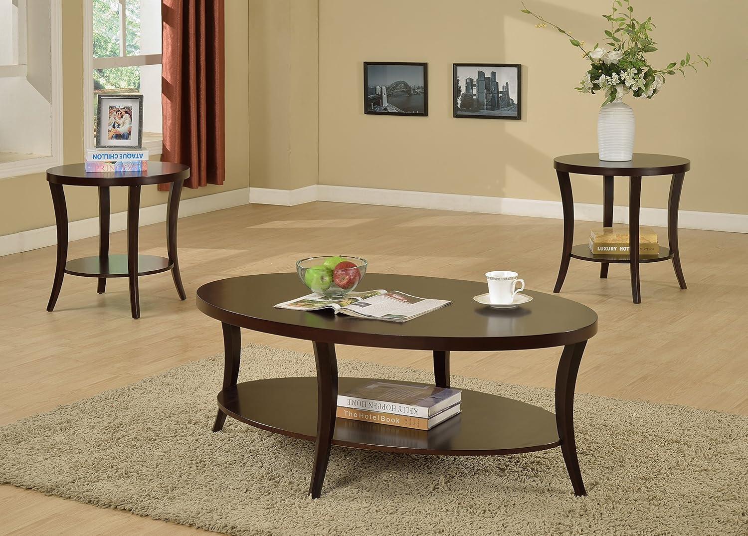 Roundhill Furniture Perth Contemporary Wood End Table in Espresso