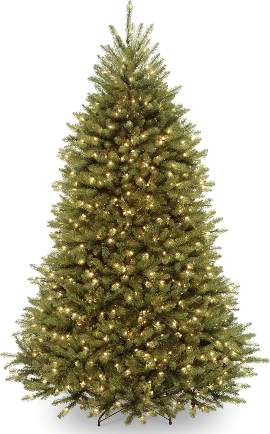 Pre-Lit Green Dunhill Fir Artificial Christmas Tree with Clear Lights