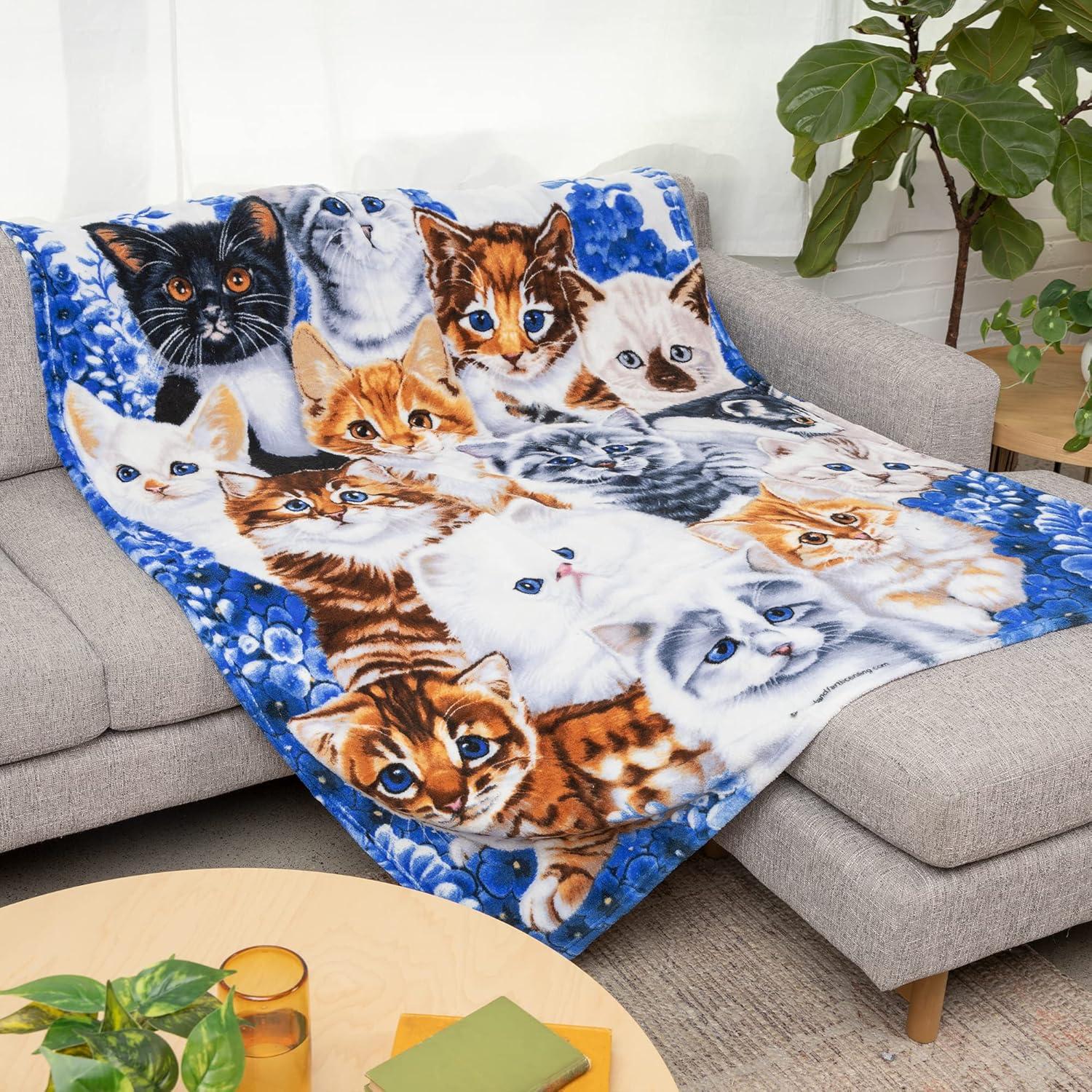 Collage Kitten 50" x 60" Fleece Throw Blanket