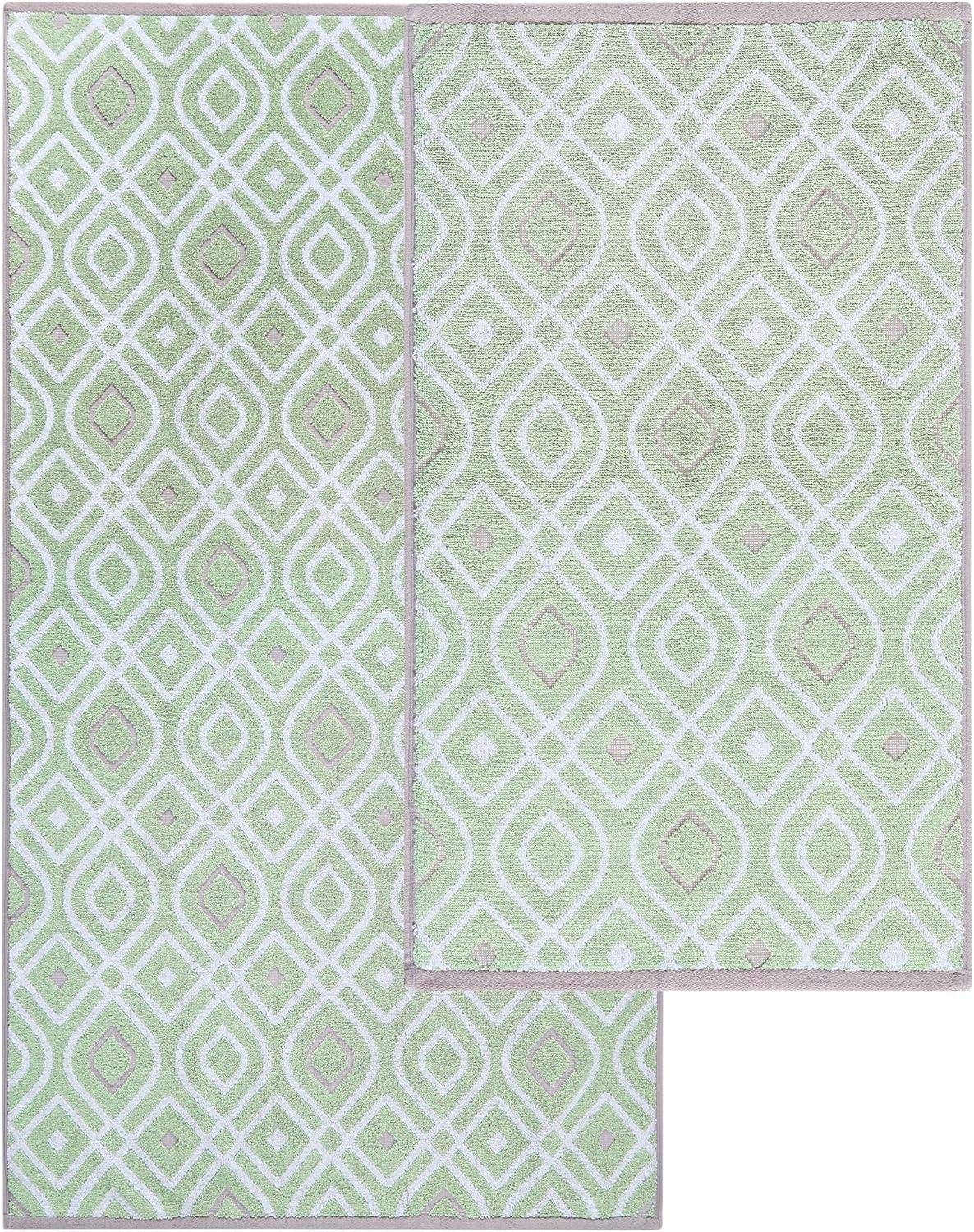 Modern Threads Oxford 6-pc Yarn Dyed Jacquard/Solid Towel Set, Green