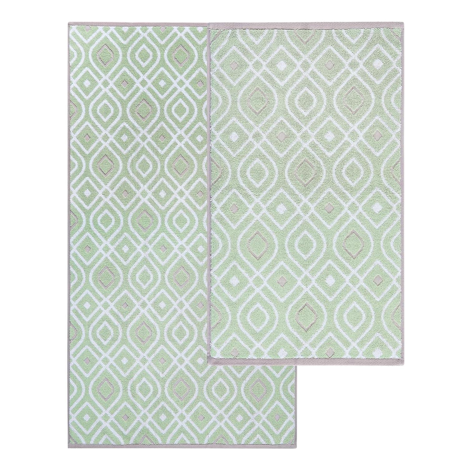 Modern Threads Oxford 6-pc Yarn Dyed Jacquard/Solid Towel Set, Green