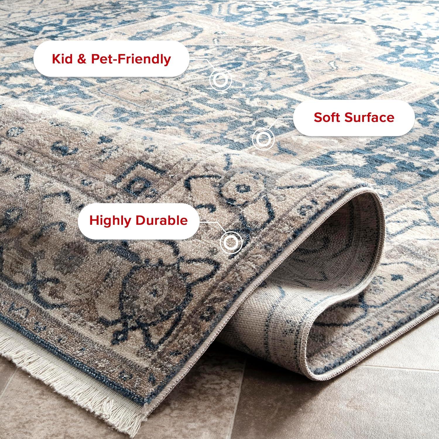 Nuloom Harriet Oriental/Persian 8 Square Indoor Area Rug for Living Room Bedroom Dining Room Kitchen, Grey/Multicolor