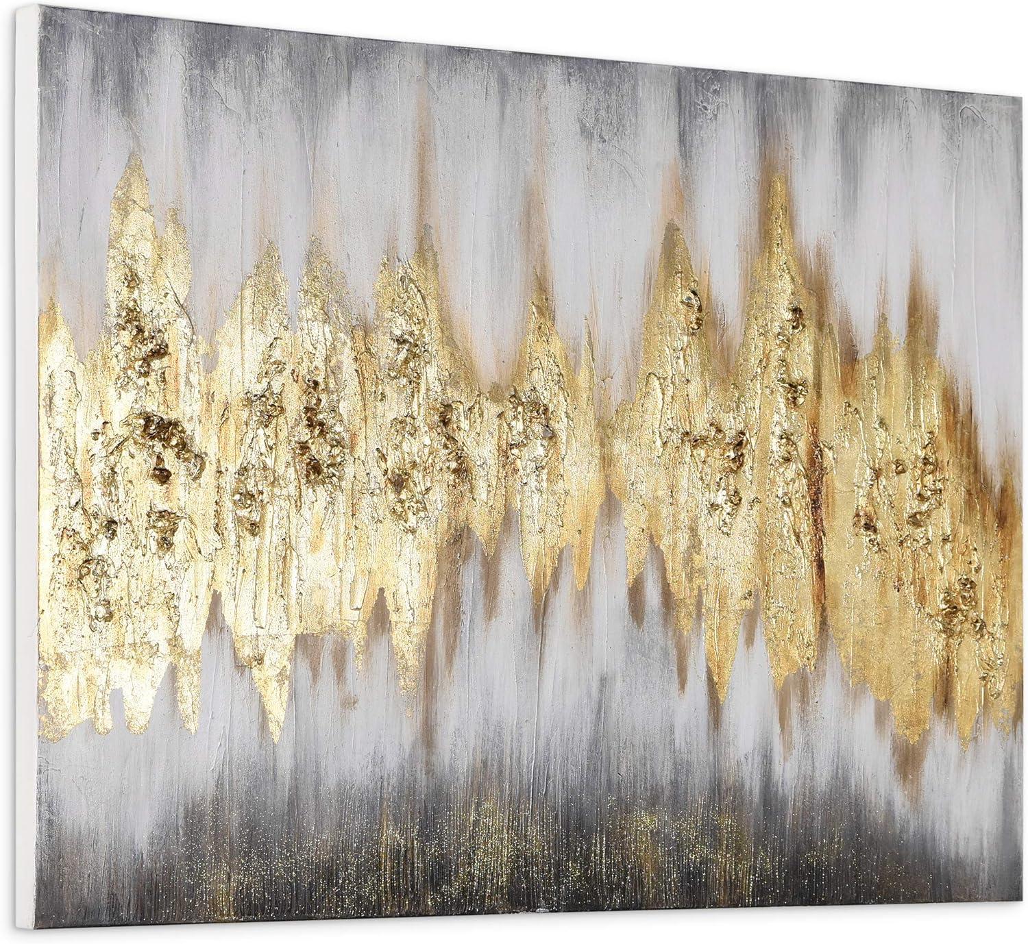 Empire Art Direct Gold Textured Glitter Hand Painted Canvas Wall Art by Martin Edwards, 30" x 40"