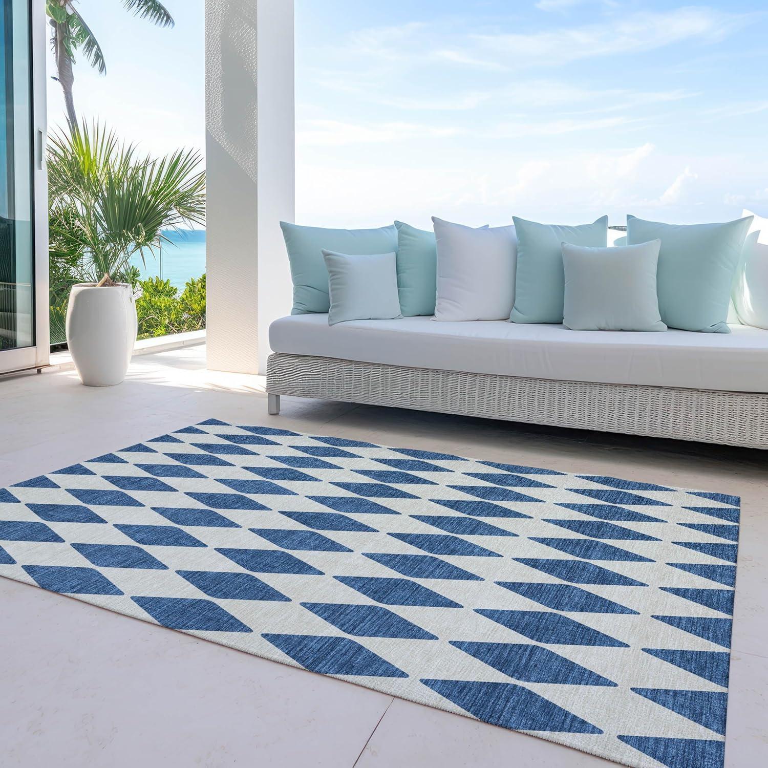 Addison Rugs Chantille ACN578 Navy 3' x 5' Indoor Outdoor Area Rug, Easy Clean, Machine Washable, Non Shedding, Bedroom, Living Room, Dining Room, Kitchen, Patio Rug