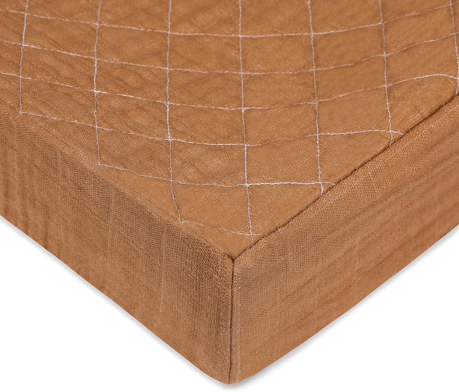 Burnt Sienna Quilted Muslin Changing Pad Cover