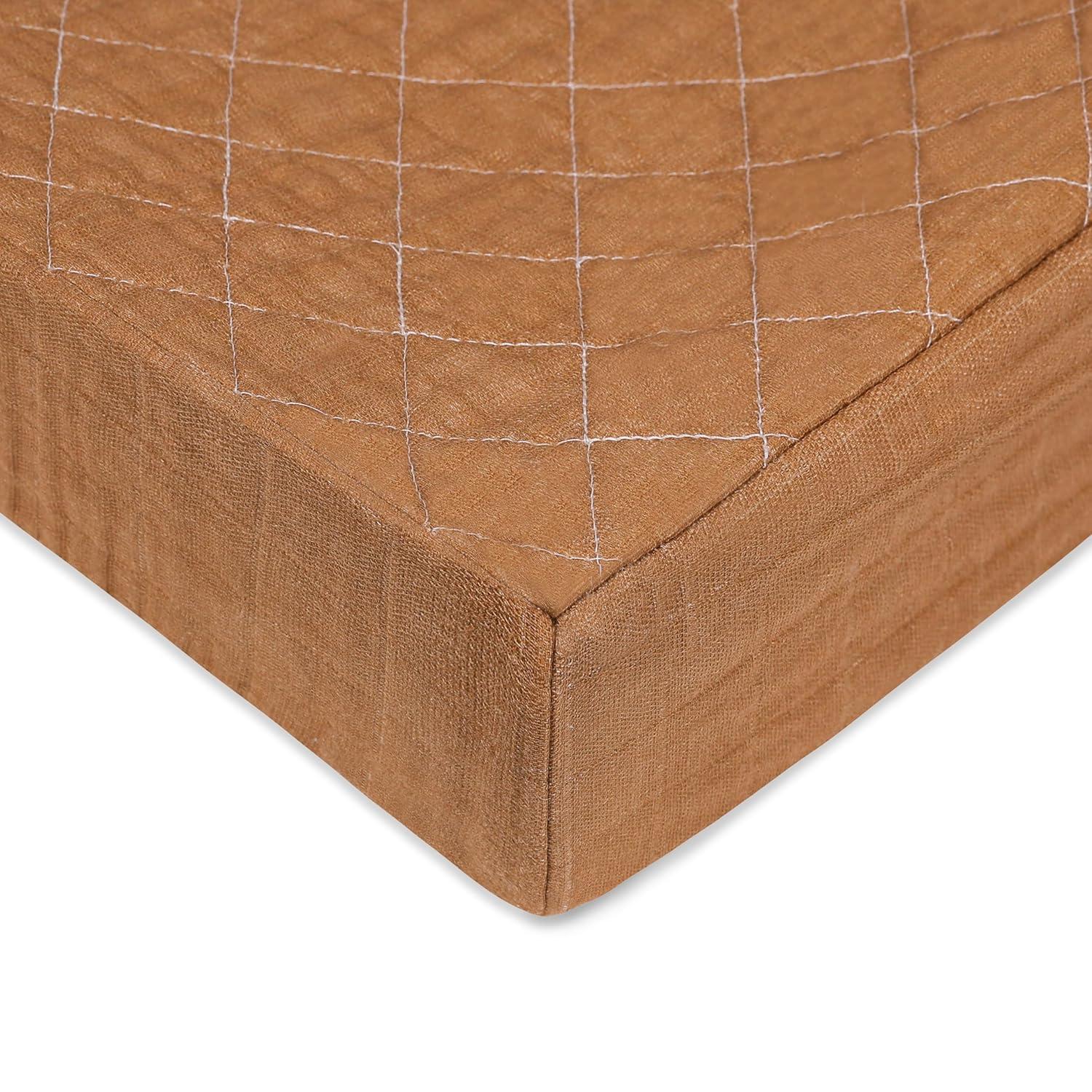Burnt Sienna Quilted Muslin Changing Pad Cover