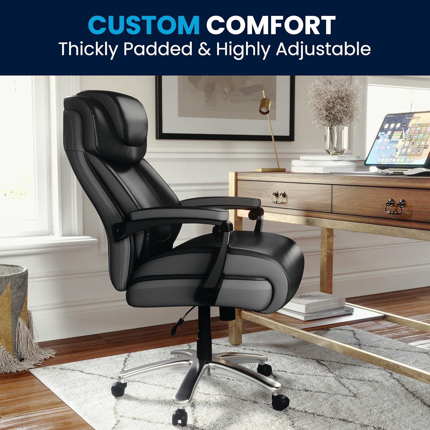 Inbox Zero Esmeralda Big & Tall LeatherSoft Ergonomic Office Chair with Headrest and Armrests