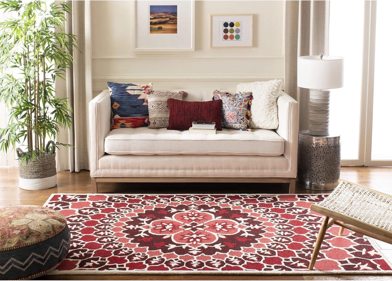 Bellagio BLG610 Hand Tufted Accent Rug - Red/Ivory - 2'x3' - Safavieh.