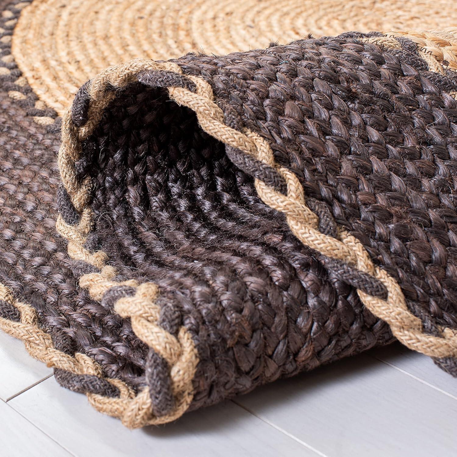 Natural Fiber NFB261 Hand Loomed Indoor Area Rug - Natural/Brown - 4'x6' Oval - Safavieh